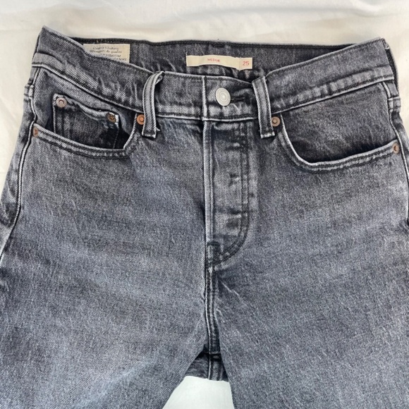 Levis High Waist Skinny Jean Black Wash Women’s Size 25 VINTAGE - Picture 4 of 16